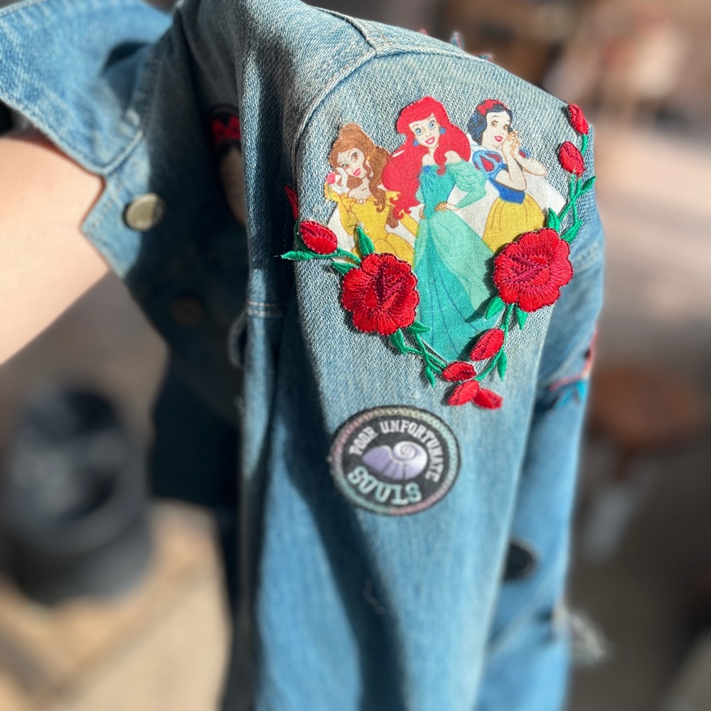 Custom Made Disney Patch Denim Jacket - image 3